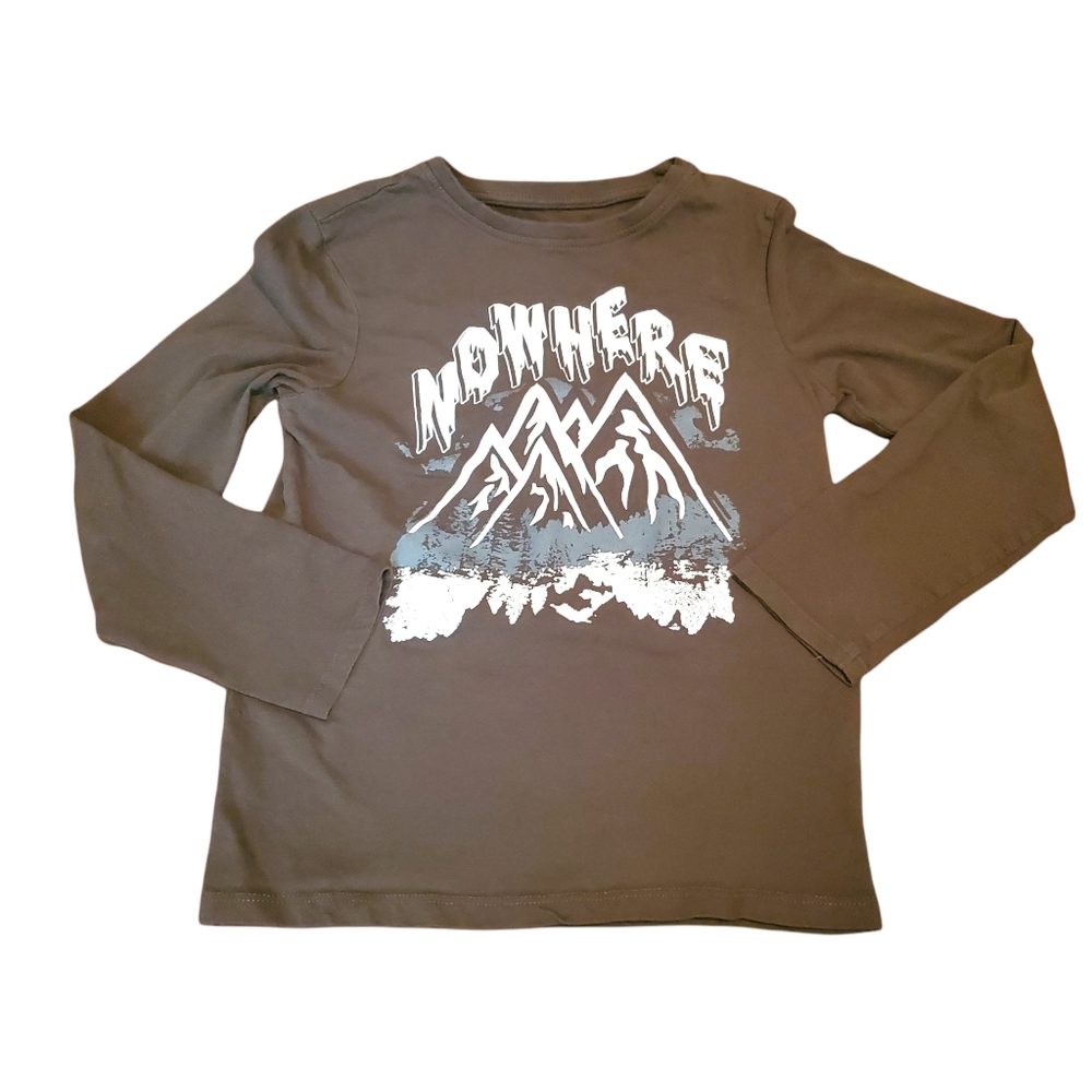 🔥Nowhere Mountains Outdoorsy Adventure Graphic Long Sleeve T-Shirt Primark 9-10